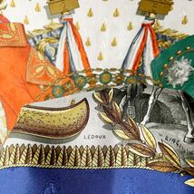 HERMES エルメス カレ 90 NAPOLEON ナポレオン シルクスカーフ 総柄 フランス製 ヴィンテージ OLD ネイビー_画像5