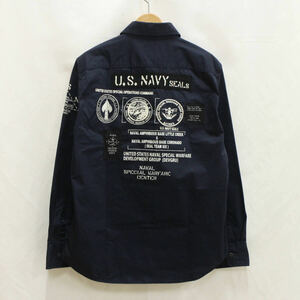 AVIREX アヴィレックス U.S NAVY SEALS BDU 長袖 シャツ 刺繍 ミリタリー L シャツジャケット