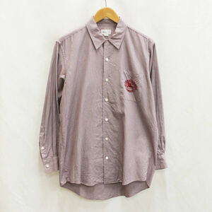 90s Burberrys バーバリー ホースマーク エンブレム 刺繍 オープンカラー 長袖シャツ M 