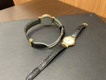 MARIO VALENTINO　マリオヴァレンチノ　腕時計　Swiss made　スイス製　2針　ペアー　GOLD　ホワイト　ブラック★ｈ1163_画像4