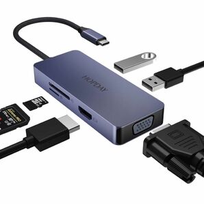 USB ハブ 6ポート　Type C ハブ対応 SDカード　HDMI 