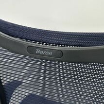 okamura オカムラ Baron バロン CP33CR ローバック チェア オフィスチェア 座メッシュ　背メッシュ　ネイビー系　青系　///_画像6