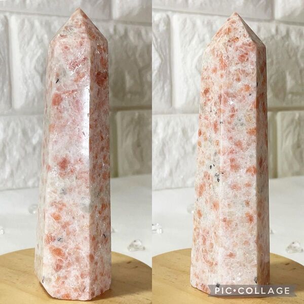 《 オレンジサンストーンタワー 》 12㎝越え 天然石 パワーストーン サンストーン タワー ポイント キラキラ オレンジ シラー