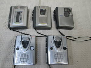 ● SONY カセットテープレコーダー 5個 TCS-60 TCM-40 TCCM-AP5 TCM-400x2個　ジャンク品 ●