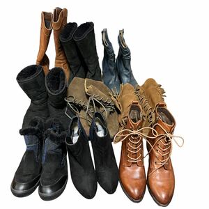 [ old clothes .] boots 9 pair set sale suede leather Western mouton short boots middle boots UGG Harris tweed Minnetonka 