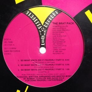 12inchレコード THE BRAT PACK / SO MANY WAYS (DO IT PROPERLY PART II)