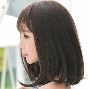 ウィッグ ボブ セミロング 女性用 かつら フルウィッグ ミディアム レディース ライトブラウン 軽い 可愛い 自然 ゆるふわ ヘアネット付の画像4