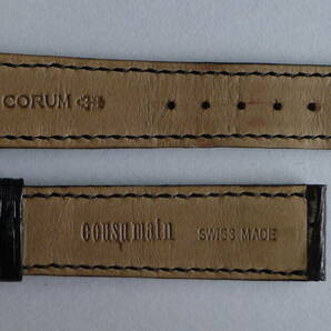 ◆CORUM / コルム COUSU MAIN クロコダイル革ベルト（バンド・ストラップ）黒色18mm×16mm中古美品◆の画像2