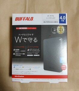 ①BUFFALOバッファロー ポータブルハードディスクHD-PGF4.0U3-GBKA