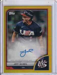 2023 Topps World Baseball Classic☆Jeff McMeil/USA☆ 50枚限定 Gold Autograph Variation Card サインカード #AV-JM