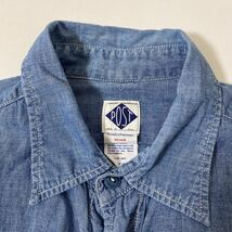 美品 初期 日本製 ポスト オーバーオールズ シャンブレー シャツ M post ワーク work shirt インディゴ_画像5