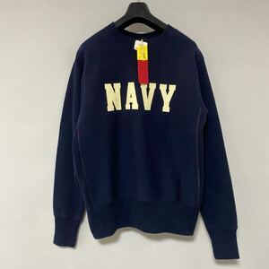 新品 リアル マッコイズ リバース タイプ NAVY 前 V スウェット シャツ 36 real McCoy sweat shirt