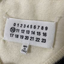 美品 マルタンマルジェラ 10 スナップ ずれ 加工 ウール ニット セーター S MARGIELA イタリア 製 ボーダー 変形 wool_画像4
