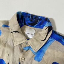 美品 ポールスミス ローズ プリント シャツ M paul smith rose SHIRT リネン 麻 セルロース_画像4