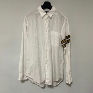 美品 AD 2005 COMME des GARCONS HOMME 袖 ライン ホワイト シャツ M コムデギャルソン オム SHIRT アーカイブ