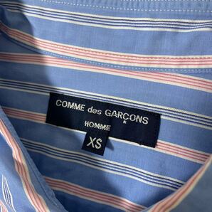 美品 AD 2009 COMME des GARCONS HOMME ストライプ パッチワーク シャツ XS コムデギャルソン オム SHIRTの画像5