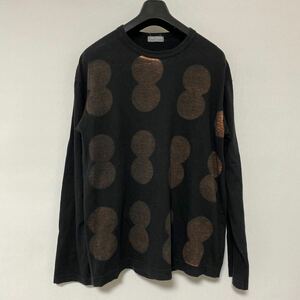 美品 AD 2002 田中 オム ドット 加工 カットソー L/S T シャツ ブラック BLACK COMME des GARCONS HOMME コムデギャルソンオム アーカイブ