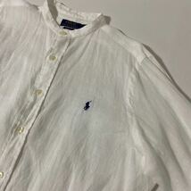 美品 ポロ ラルフローレン リネン バンド カラー シャツ L 麻 polo Ralph Lauren SHIRT スタンド クラッシック フィット classic fit_画像6