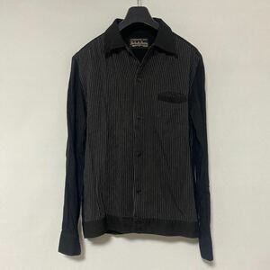 美品 ワコマリア レーヨン ブラック ストライプ オープンカラー シャツ M wacko maria rockabilly ロカビリー 50s