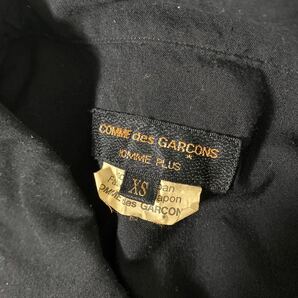 美品 名作 AD 2018 COMME des GARCONS HOMME PLUS ポリ ロング シャツ XS ブラック BLACK コムデギャルソンオムプリュス 製品染め 縮絨の画像5