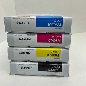 ◎ (A017) エプソン EPSON 純正 インク ICBK93L、ICC93M、ICM93M、ICY93M 4色セット BK/C/M/Y 4個 