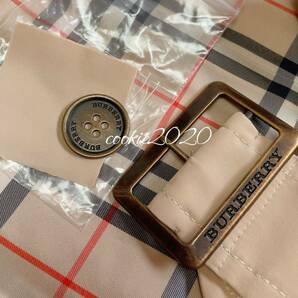 高級【未使用★フォックスファー付きコート】BURBERRY、バーバリーロンドン、春に活躍、美ライン、人気、ノバチェックの画像3