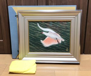 Art hand Auction [Authenticity Guaranteed] ■Takuichi Kimura Risesho Japanese Painting F6 No. Gold Seal, Gold Paint Specification, Common Seal, Toki, Internationally Protected Bird, Toki, Specially Produced, Ueno Royal Museum Award■, painting, Japanese painting, flowers and birds, birds and beasts