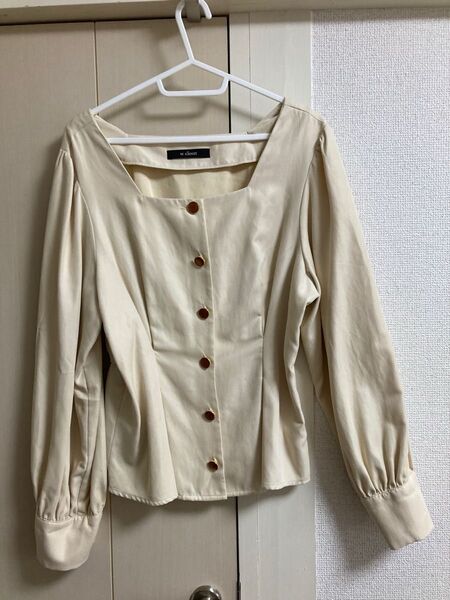 W closet ペプラム ブラウス レディースブラウス ダブルクローゼット レトロ レディースシャツ 体型カバー