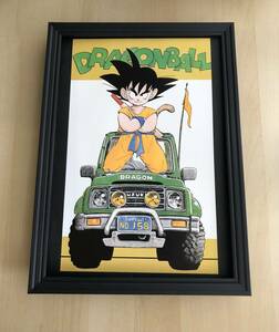 kj ★額装品★ 鳥山明 ドラゴンボール ジムニー スズキ 貴重イラスト A4額入り ポスター風デザイン 車 自動車 ドクタースランプ サインなし