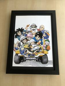 kj ★額装品 ★ 鳥山明 97 ドラゴンボール B5サイズ額入り ポスター風デザイン 貴重イラスト 漫画 車 自動車 ドクタースランプ