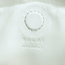 【RTD32】未使用・展示品　sacai サカイ　ショルダーバッグ　S018-03　ピローバッグ　レザー　オフホワイト×ネイビー　イタリア製_画像6