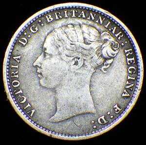 1886年 イギリス ヴィクトリア女王 3ペンス銀貨