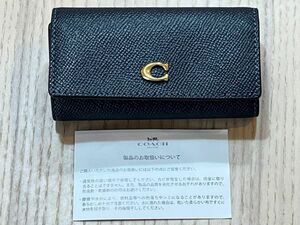 COACH　コーチ　6リングキー ケース　ネイビー