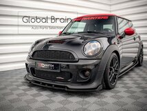 2006-2010 ミニ クーパー R56 JCW フロント リップ スポイラー V3/ フロント スプリッター バンパー エプロン アンダー ディフューザー_画像1