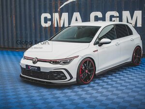 即納 フォルクスワーゲン ゴルフ 8 Rライン/GTI フロント リップ スポイラー V1 / スプリッタ― エプロン バンパー ディフューザー