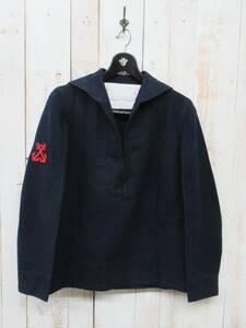 1950~60'S VINTAGE EURO old clothes dead stock *MN Marine Nationale France navy * sailor shirt anchor Mark wool series navy 