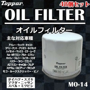 5/下旬入荷 48個 オイルフィルター ムーヴ タント ハイゼット ネイキッド ミラ アトレー ワゴンR アルト エブリィ MO14