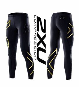 ■新品■2XU タイツ L メンズ ゴールド　金　コンプレッションウェア マラソン トレーニング ランニング ジム