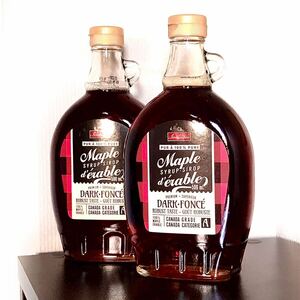 カナダ名物　約半額　大容量　カナディアンメープルシロップ　Maple SYRUP PREMIUM SUPERIEUR 100％PURE 500ml2本 プレゼント