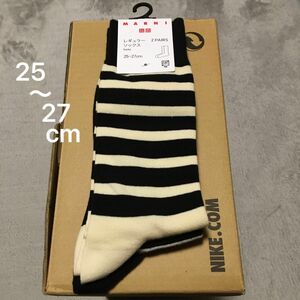 25〜27cm UNIQLO MARNI レギュラーソックス　2pairs ユニクロ　マルニ