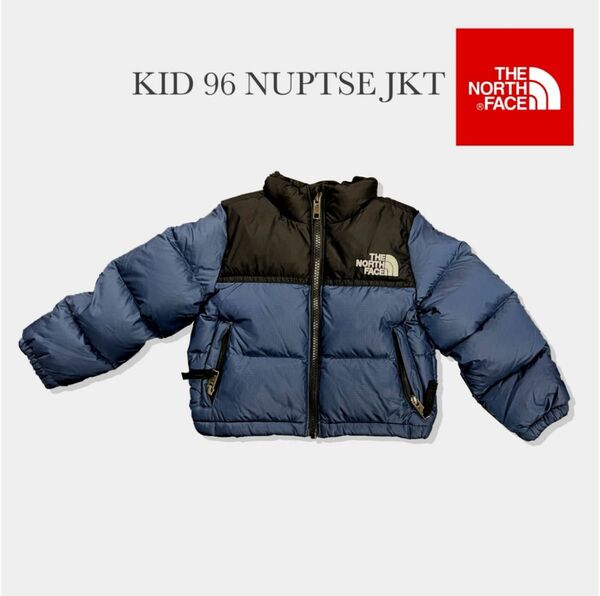 【海外限定】THE NORTH FACE ダウンジャケット ヌプシ ブルーxブラック US限定 キッズ ノースフェイス