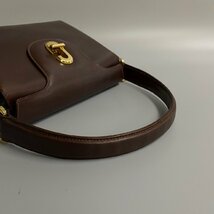 1円 極 美品 GUCCI グッチ オールドグッチ ヴィンテージ GG ロゴ ターンロック カーフレザー ハンドバッグ ミニ トートバッグ 茶 20432_画像8