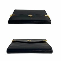 極 美品 保存箱付 GUCCI オールドグッチ グッチ ヴィンテージ GG ロゴ 金具 レザー 二つ折り 財布 ミニ ウォレット ネイビー 紺 68201_画像5