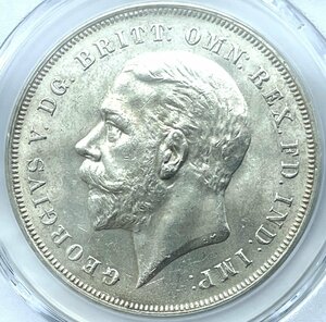 1935年 イギリス クラウン銀貨 ジョージ5世 PCGS MS64 戴冠25年記念 セントジョージ竜退治 英国 アンティークコイン