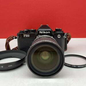 □ Nikon FE2 フィルムカメラ 一眼レフカメラ ボディ ブラック Zoom-NIKKOR 28-85mm F3.5-4.5 Ai-s レンズ シャッター、露出計OK ニコン