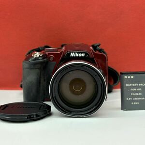 ◆ Nikon COOLPIX P600 コンパクトデジタルカメラ レッド ZOOM ED VR 4.3-258mm F3.3-6.5 シャッター、フラッシュOK ニコン