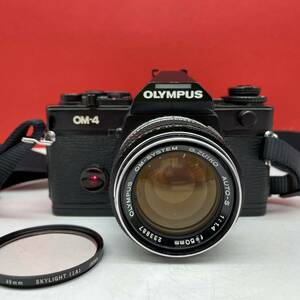□ OLYMPUS OM-4 一眼レフカメラ フィルムカメラ OM-SYSTEM G.ZUIKO AUTO-S F1.4 50mm 露出計OK 現状品 オリンパス