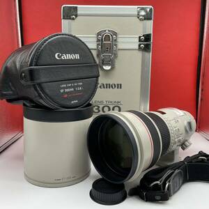 □ Canon LENS EF 300mm F2.8 L カメラレンズ ULTRASONIC 白レンズ ET-118Ⅱ フード 現状品 ケース付 キャノン