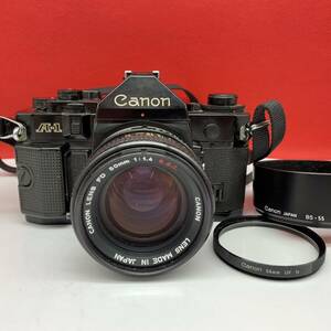 □ Canon A-1 一眼レフカメラ フィルムカメラ ボディ FD 50mm F1.4 s.s.c. レンズ 動作確認済 現状品 キャノン