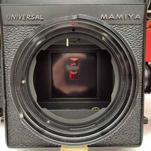 □ MAMIYA UNIVERSAL 中判フィルムカメラ ボディ MAMIYA-SEKOR P 127mm F4.7 レンズ シャッターOK マミヤ_画像9